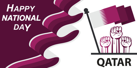 happy national day Qatar. vector illustration, creative banner design for celibration..eps
