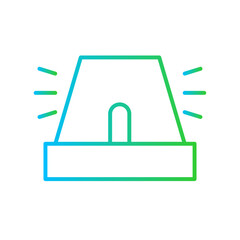 Emergency safety icon with blue and green gradient outline emergency, ambulance, symbol, sign, safety, fire, urgency. Vector illustration