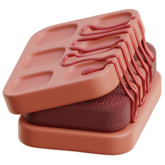 Chocolate Sandwich 3D Icon Design