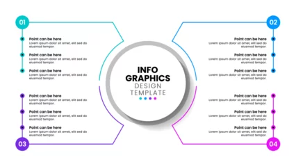 Fotobehang Infographic template. Circle with 4 steps and points © kuliperko