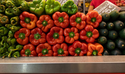 Green and red peppers
