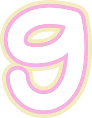 Cute pastel number hand draw decoration