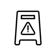 Hazard sign safety icon with black outline style. sign, caution, hazard, symbol, safety, danger, attention. Vector Illustration