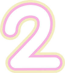 Cute pastel number hand draw decoration
