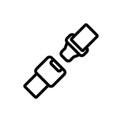 Seat belt safety icon with black outline style. car, belt, accident, seat, protection, caution, safe. Vector Illustration