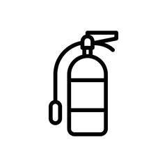 Fire extinguisher safety icon with black outline style. fire, symbol, sign, danger, extinguisher, protection, safety. Vector Illustration