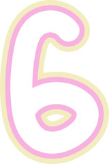 Cute pastel number hand draw decoration