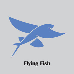 Flying fish vector logo design