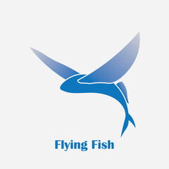 Flying fish vector logo design