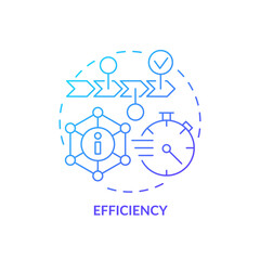 2D gradient blue icon efficiency concept, isolated vector, health interoperability resources thin line illustration.
