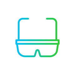 Googles safety icon with blue and green gradient outline. internet, google, sign, technology, web, symbol, business. Vector illustration