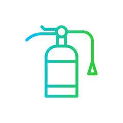 Fire extinguisher safety icon with blue and green gradient outline. fire, symbol, sign, danger, extinguisher, protection, safety. Vector illustration