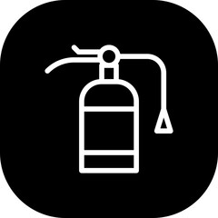 Fire extinguisher safety icon with black filled line outline. fire, symbol, sign, danger, extinguisher, protection, safety. Vector illustration
