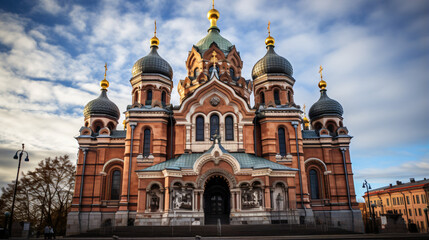 Fototapeta na wymiar Rusenski Cathedral Eastern Orthodox cathedral Helsinki