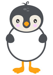 Funny cute penguin round frame