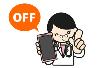 携帯をOFFにする女医