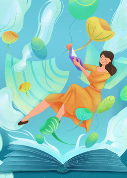 Illustrator Women Reading Books