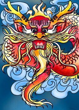 Illustrated February Two Dragons Raise Their Head