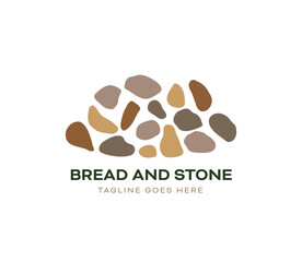 gravel stone and bread logo vector icon illustration design