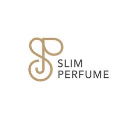 Monoline letter SP elegant  logo for perfume brand