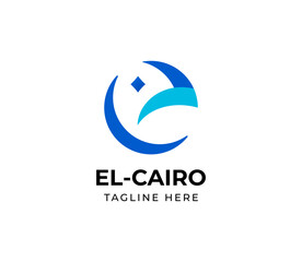 Islamic style letter E logo design template