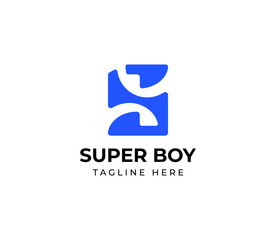 Modern minimalist letter SB or BS logo