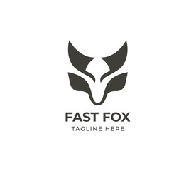 Wolf or Fox head silhouette logo design