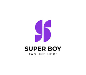 Modern minimalist letter SB or BS logo