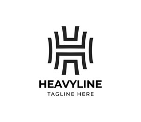 Abstract Monoline letter h logo template