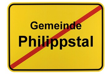 Illustration eines Ortsschildes der Gemeinde Philippstal in Hessen
