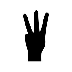 Hand symbol icon vector. Hand illustration sign. Symbol shown by the hand sign.