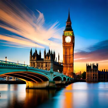 big ben and houses of parliament generating by AI technology