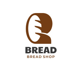 Modern letter R bake bread logo design for bakery