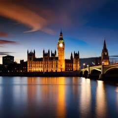 Naklejka premium houses of parliament city generating by AI technology