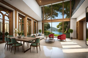 modern living room with furniture generated Ai.