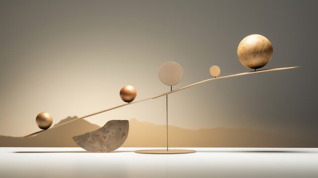 Balance Pivot: A simple pivot point balancing financial assets on a clean, minimalist fulcrum