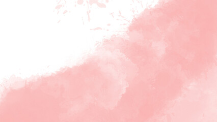 Pink watercolor background abstract texture with color splash design. Soft pastel pink water colour background painted on white paper texture.
