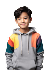 Young Asian boy, a happy smiling child isolated on transparent white background