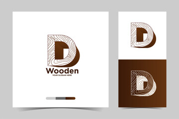 Letter d logo icon design template elements, Capenter industry logo design - wood log, timber plank wood, woodwork handyman, wood house builder. simple minimalist icon.
