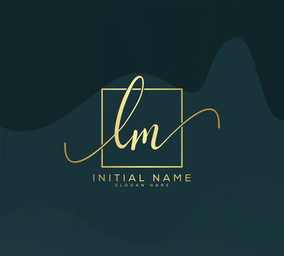 LM L M initial letter handwriting and signature logo