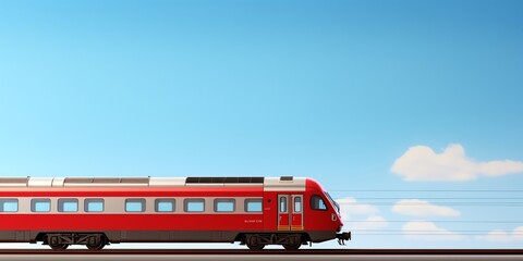 Modern commuter rail with copy space background - obrazy, fototapety, plakaty