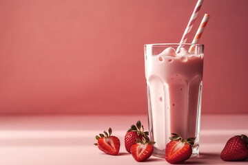 milkshake cocktail with strawberry and chocolate