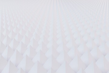 White pyramidal minimalistic abstract background from geometric shapes. Basis for an advertising poster. 3D rendering