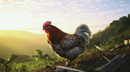 rooster on the farm