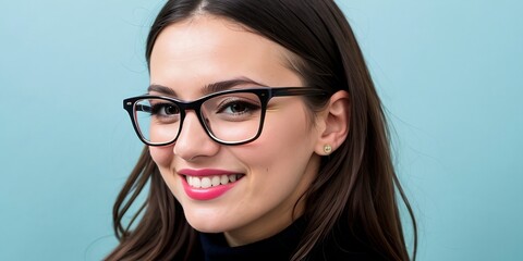 Fototapeta premium Portrait of a smiling woman, generative AI
