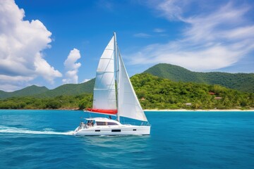 White sailing yacht - Powered by Adobe