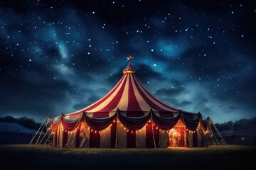 Circus tent with starry sky