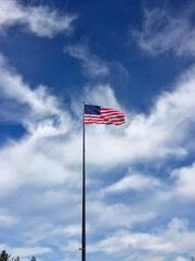 USA Flag Flying in the Sky