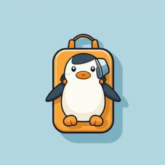 Luggage tag mascot for a company logo. Generative AI