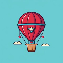 Fototapeta na wymiar Hot air balloon basket mascot for a company logo. Generative AI